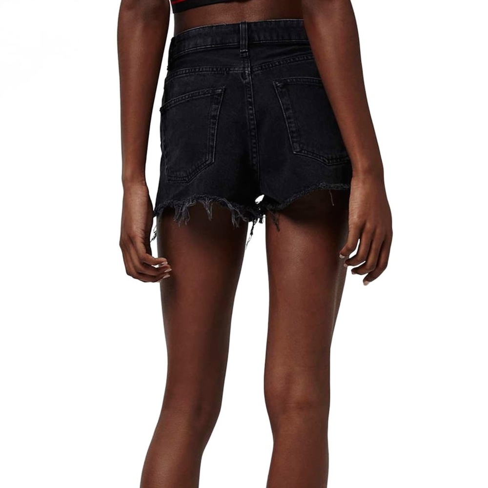 Topshop Ripped High Rise Denim Shorts - Picture 3 of 11